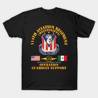 Guardian Support - 114th Aviation Regiment w Border Patrol T-Shirt